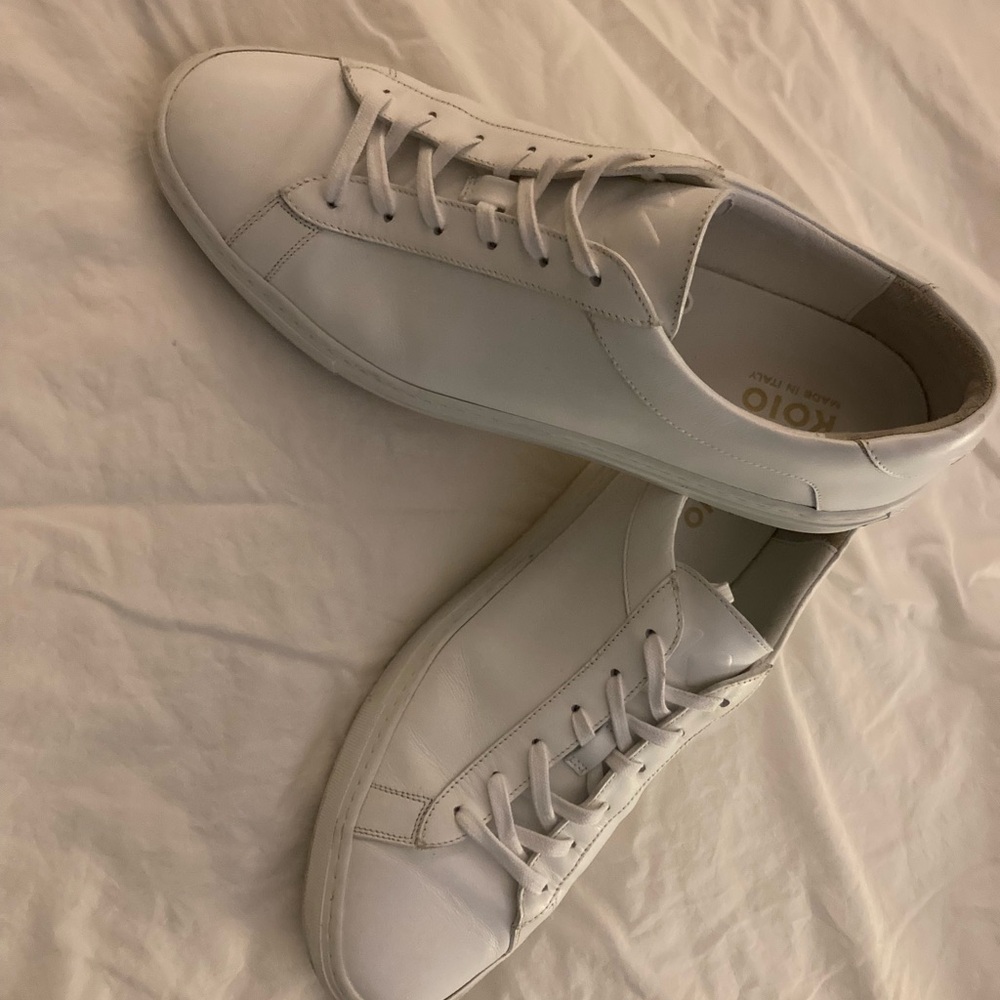 KOIO Cream-White Leather Low-Top Sneakers